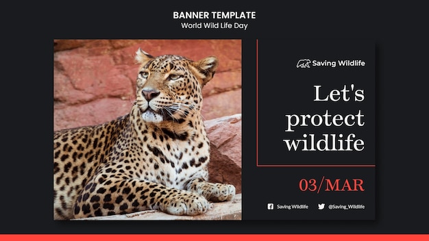 Banner del día mundial de la vida salvaje