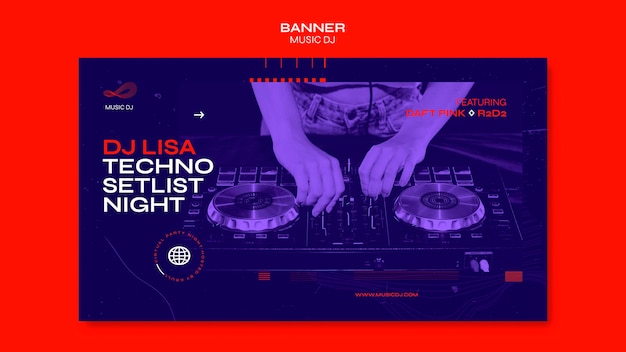 Gratis PSD banner dj set livestream-sjabloon