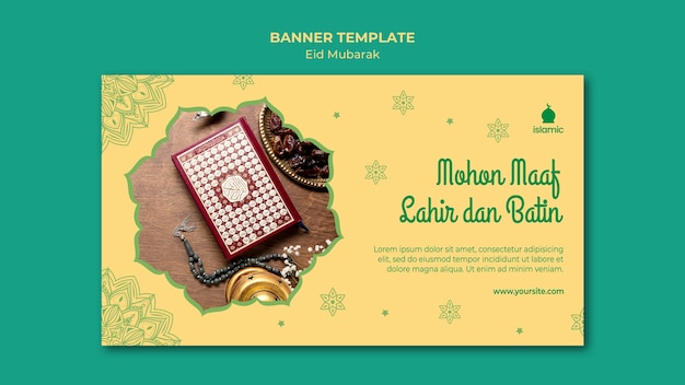 PSD gratuito banner para eid mubarak