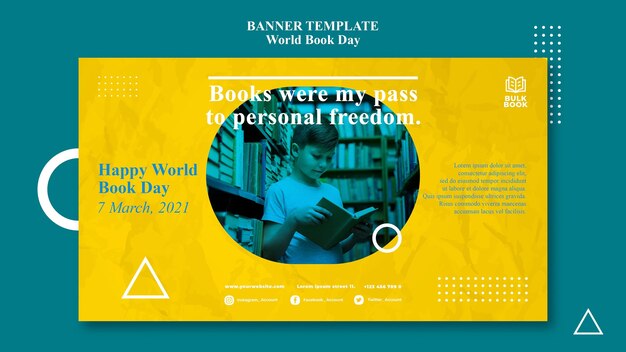 Banner del evento del día mundial del libro