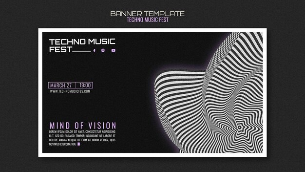 Banner de festival de música techno