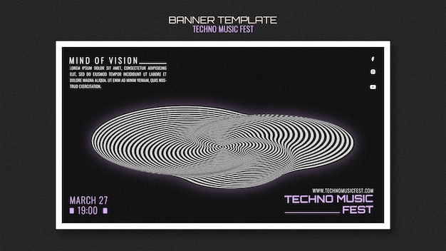 Banner de festival de música techno