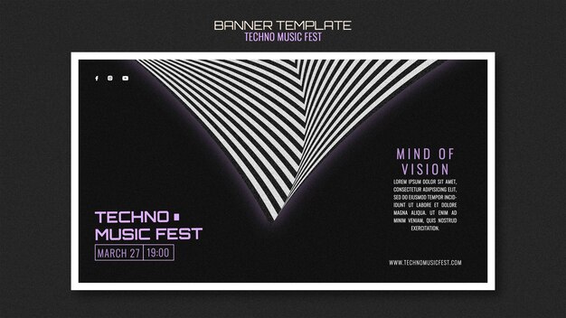Banner de festival de música techno