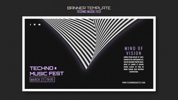 Banner de festival de música techno