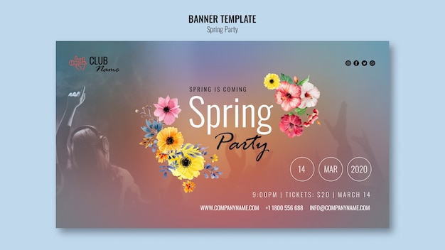 Banner de fiesta de primavera con foto