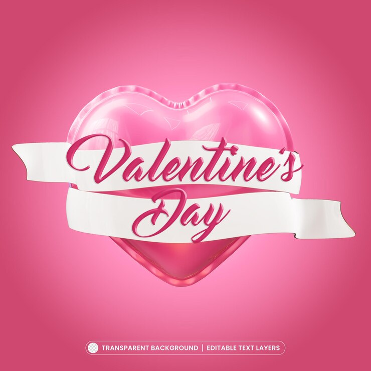 PSD gratuito banner de forma de corazón 3d del día de san valentín
