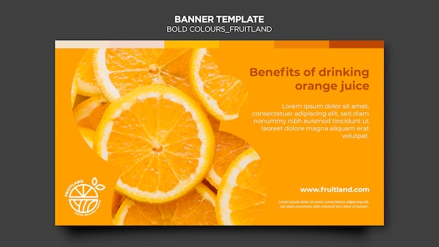 Banner de fruitland de colores llamativos