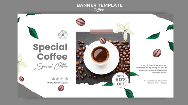 Banner horizontal para café