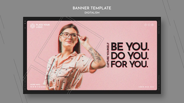 PSD gratuito banner horizontal para capturar tu tema