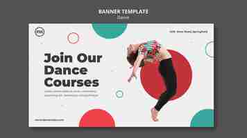 PSD gratuito banner horizontal de clase de baile