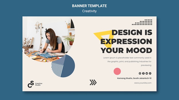 Banner horizontal del concepto de creatividad