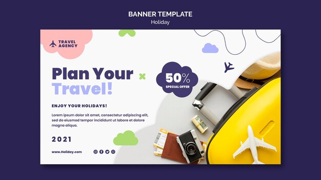 Banner horizontal del concepto de viaje