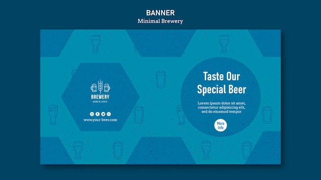 Banner horizontal para degustación de cerveza.
