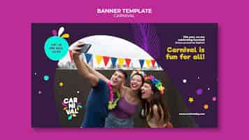 PSD gratuito banner horizontal fiesta de carnaval