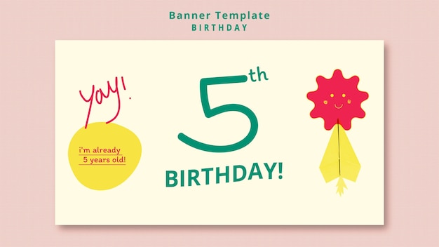 PSD gratuito banner horizontal de fiesta de cumpleaños