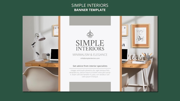 PSD gratuito banner horizontal de interiores simples