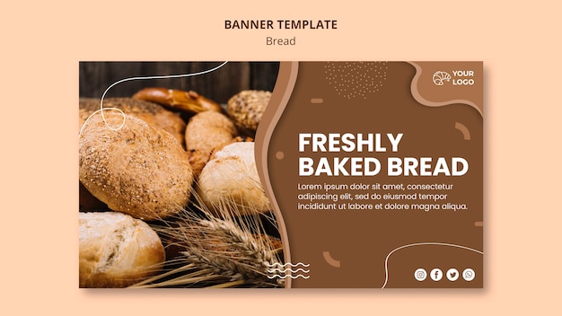 Banner horizontal para negocio de cocina de pan