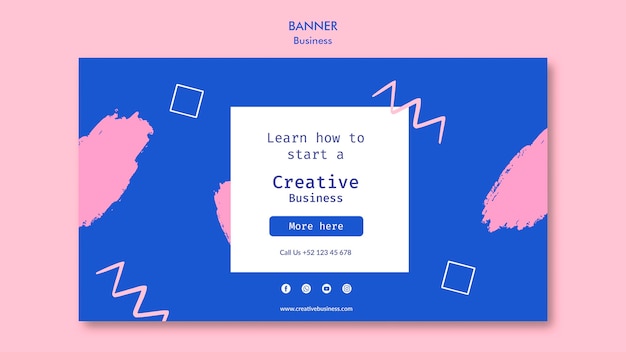 PSD gratuito banner horizontal de negocios creativos