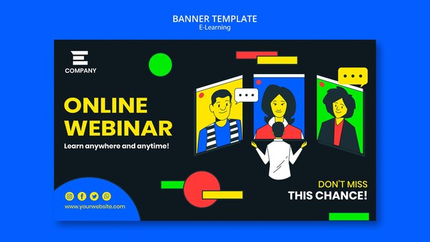 Banner horizontal de plataforma de e-learning.