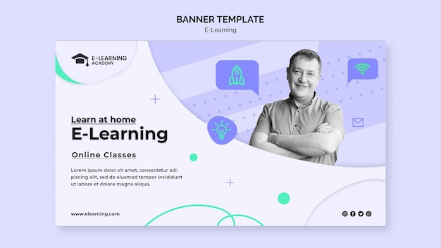 Banner horizontal de plataforma de e-learning.