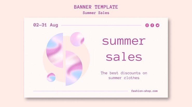 PSD gratuito banner horizontal de rebajas de verano