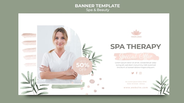 Banner horizontal para spa y belleza.