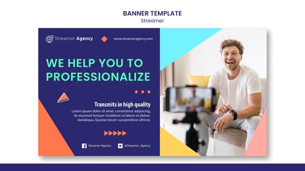 Banner horizontal para transmitir contenido en línea