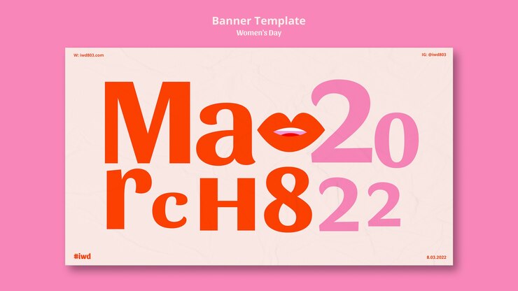 PSD Gratis banner horizontal untuk hari wanita internasional