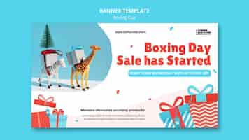 PSD gratuito banner horizontal de venta de boxing day