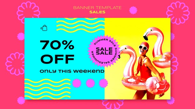 Banner horizontal para venta de temporada de verano.