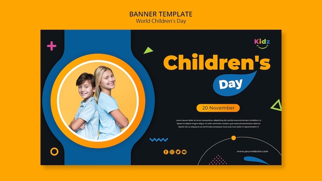 Gratis PSD banner kinderdagadvertentiesjabloon