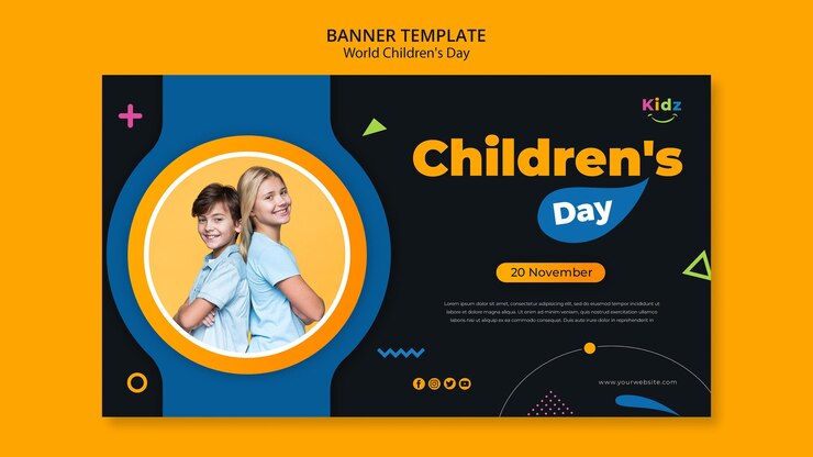 Gratis PSD banner kinderdagadvertentiesjabloon