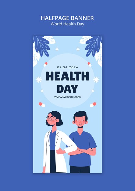 Banner de media página para la celebración del Día Mundial de la Salud