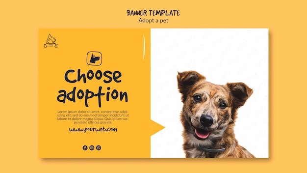 Banner met adoptie van huisdieren