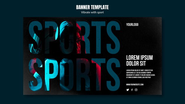 Banner modello di annuncio di sport