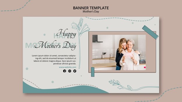 Banner modello di annuncio festa della mamma