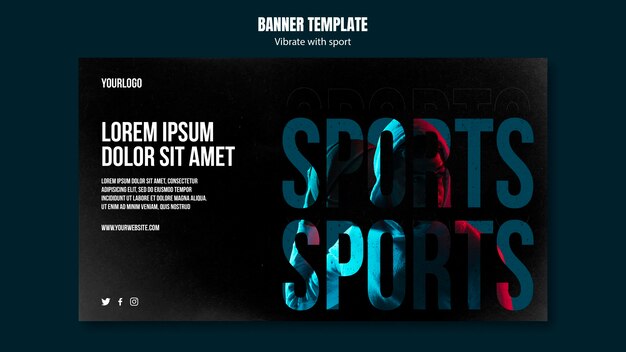 Banner modello di annuncio sportivo