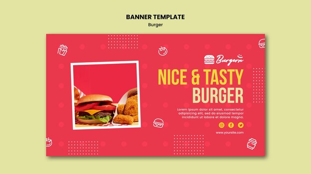 Banner modello ristorante hamburger