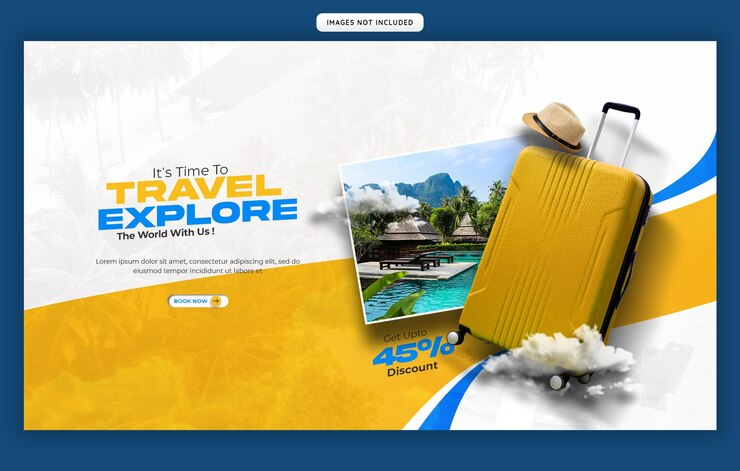 PSD gratuito banner o plantilla de fondo para la web de viajes y turismo