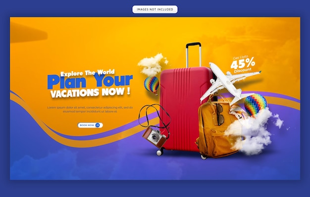 Banner o plantilla de fondo para la web de viajes y turismo