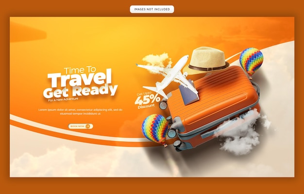 Banner o plantilla de fondo para la web de viajes y turismo