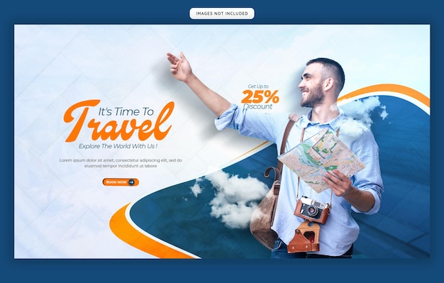 Banner o plantilla de fondo para la web de viajes y turismo