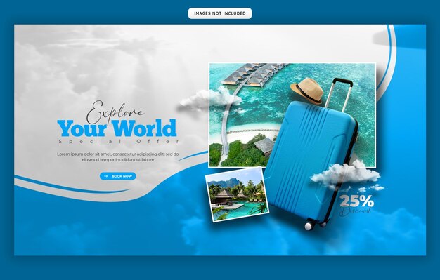 Banner o plantilla de fondo para la web de viajes y turismo