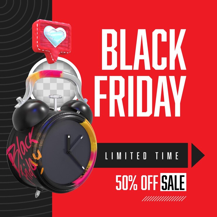 PSD gratuito banner de ofertas de viernes negro. representación 3d