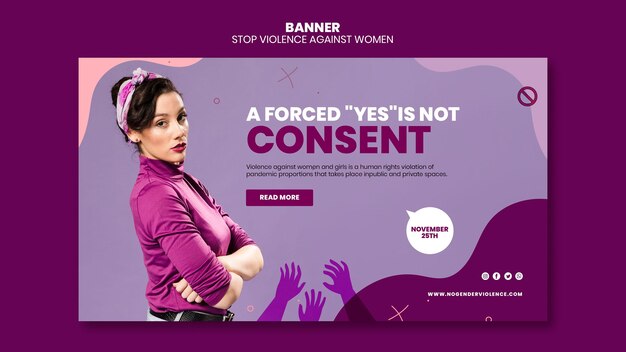 Banner orizzontale di eliminazione della violenza contro le donne