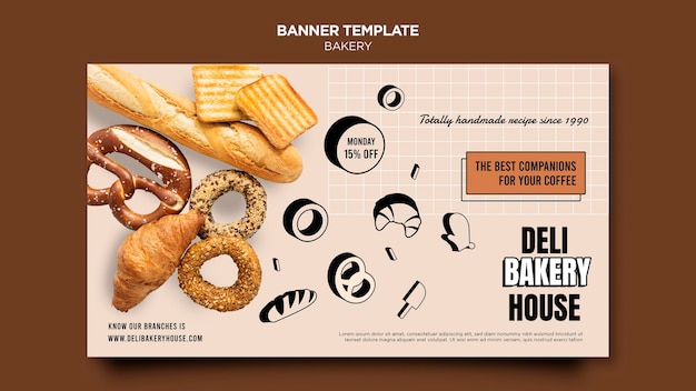 Banner orizzontale di prodotti da forno