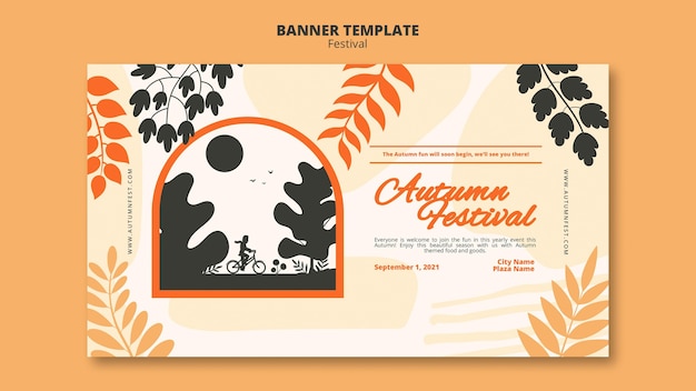 Banner orizzontale festa autunnale