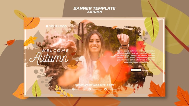 Banner orizzontale per accogliere la stagione autunnale