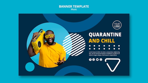 Banner orizzontale per ascoltare musica durante la quarantena