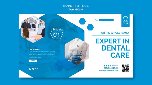 Banner orizzontale per l'assistenza sanitaria dentale